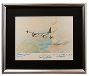Enola Gay Crew-Signed Artwork of the Plane in Flight