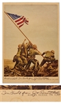 Joe Rosenthal Signed 9 x 12.75 Print of the Flag Raising at Iwo Jima