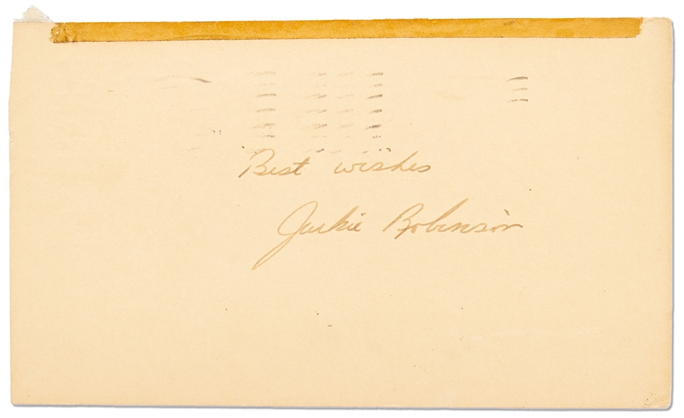 Jackie Robinson Signature From 1952 During His Time with the Brooklyn Dodgers