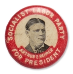 Very Rare Socialist Party Button from 1912 with Arthur Reimer for President