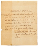 John Adams Autograph Document Signed as Vice President, and President of the Senate, Confirming a List of Electors for the 1792 Presidential Election