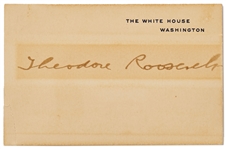 Theodore Roosevelt Signed White House Card