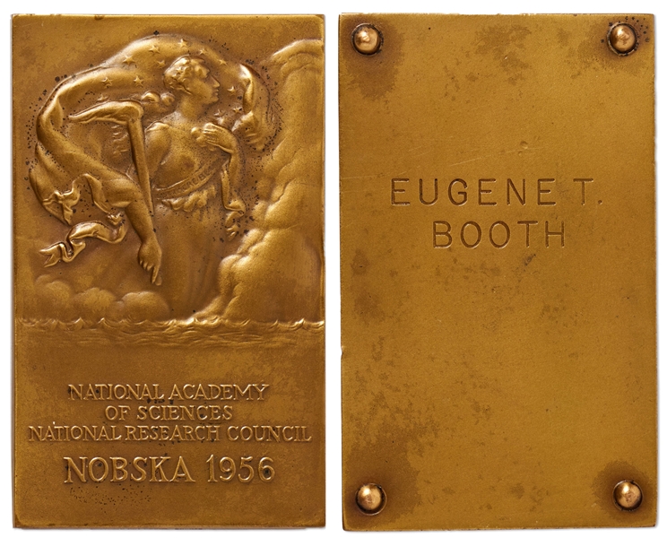 Eugene T. Booth Lot of Five Awards -- Including Those for His ''contributions to the birth of the Nuclear Age''