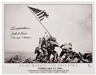 Iwo Jima 12.75 x 10 Photo Signed by Three Medal of Honor Recipients of the Battle
