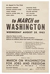Flyer from the 1963 Civil Rights Event March On Washington
