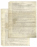 Moe Howard Hand-Annotated Knife Throwing Gag, Circa 1950s -- Signed & Annotated by Moe Throughout