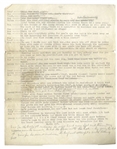 Moe Howard Hand-Annotated ''Knife Throwing Gag'', Circa 1950s -- Signed & Annotated by Moe Throughout