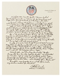 Charlie Duke Signed Handwritten Essay on Serving as Apollo 11 CAPCOM -- ...Neil quickly assumed control, safely missing the crater, but leaving the Eagle with only seconds of fuel!...
