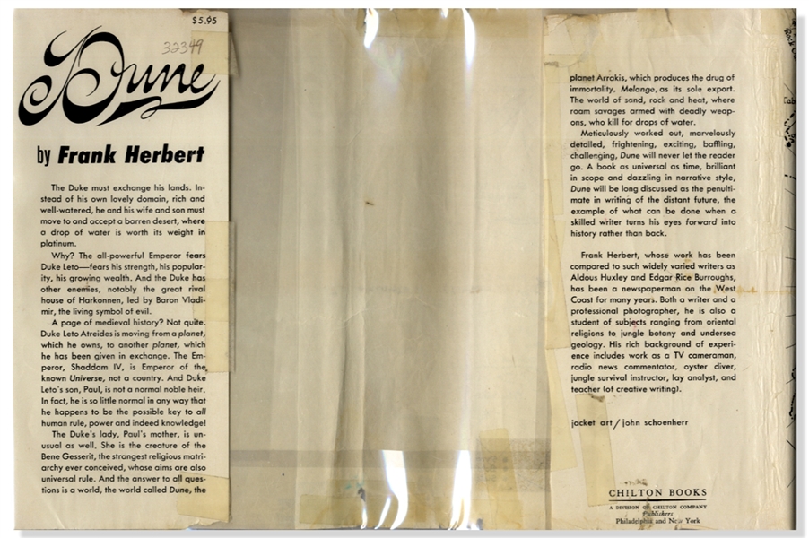 First Edition, First Printing of Frank Herbert's ''Dune'' in Original Dust Jacket