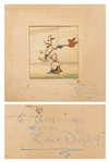 Walt Disney Signed Cel from the 1942 Short How to Play Baseball -- Lot Also Includes Cel from Snow White and the Seven Dwarfs