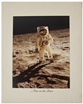 Large Format NASA Chromogenic Visor Photograph of Buzz Aldrin on the Moon, With the Reflection of Neil Armstrong in His Visor -- Measures 11 x 14