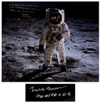Frank Borman Signed 20 x 16 Apollo 11 Visor Photo -- Borman Writes that He Watched the Apollo 11 Moon Landing with Nixon