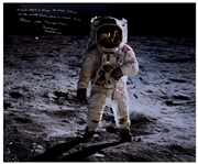 Frank Borman Signed 20'' x 16'' Apollo 11 ''Visor'' Photo -- Borman Writes that He Watched the Apollo 11 Moon Landing with Nixon