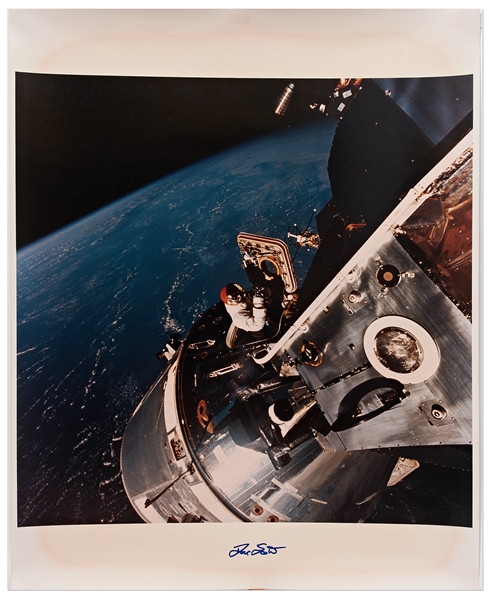 Dave Scott Signed 16'' x 20'' Photo of Him Performing a Standup EVA During the Apollo 9 Mission