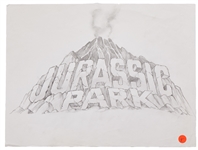 Original Jurassic Park Logo Sketch Created in Development for the 1993 Film