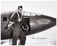 Chuck Yeager Signed 10 x 8 Photo, Next to the Bell X-1 Plane that Broke the Sound Barrier in 1947