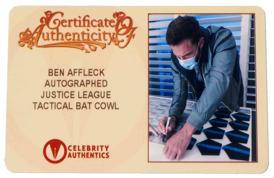 Ben Affleck Signed ''Batman'' Cowl Display