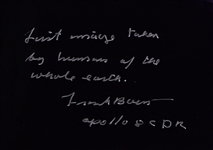 Frank Borman Signed ''Blue Marble'' 20'' x 16'' Photo from Apollo 8 -- ''First image taken by humans of the whole earth''