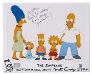 Matt Groening and Julie Kavner Signed Simpsons 10 x 8 Photo from 1990 -- With PSA/DNA COA