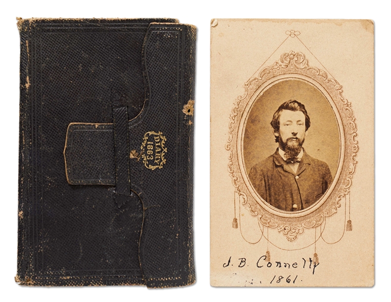 1863 Civil War Diary & CDV of a 31st Indiana Infantryman -- ''...the mangled and torn corpse of friend & foe...with lofty patriotism...on the former & hate and revenge on the latter...''