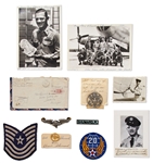 Personally Owned Archive of Enola Gay Assistant Flight Engineer Robert Shumard -- Includes Military Insignia, 1945 Photos from the 509ths Training in Utah & Signed Cover Just Days Before the Mission
