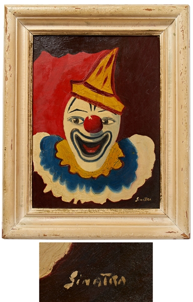 Original Artwork by Frank Sinatra, One of His Famous Clown Paintings