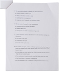 Document Owned by Richard Feynman Regarding the Challenger Disaster -- Feynman Issues a Mock Exam, Perhaps Intended for His Fellow Commissioners, Entitled ''Quality Assurance and Reliability''