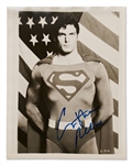 Christoper Reeve Signed Superman Photo -- With Beckett COA