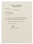 Ruth Bader Ginsburg Letter Signed on Supreme Court Stationery -- Referencing a Birthday Party for Justice Stephen Breyer