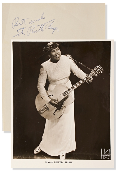 Sister Rosetta Tharpe Signed 8'' x 10'' Photo -- The Godmother of Rock & Roll