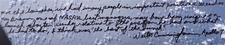 Walter Cunningham Signed 17'' x 22'' Photo from the Apollo 7 Mission, Honoring Wernher von Braun