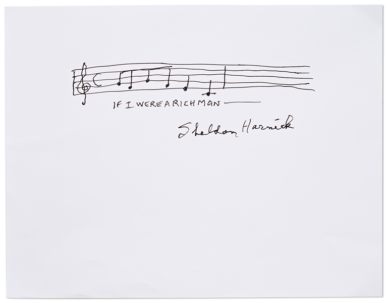 Sheldon Harnick Autograph Musical Quotation Signed from ''Fiddler on the Roof''