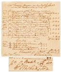 George Washington Autograph Document Signed -- Washington Itemizes a 1774 Invoice for His Former Aide-de-Camp in Securing Bounty Land Under the 1754 Proclamation -- With University Archives COA