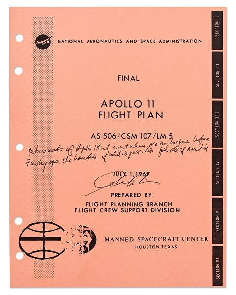 William Shatner Signed Apollo 11 Fight Plan