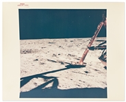 Red Number Photo of the Apollo 11 Lunar Module Foot on the Moon -- Printed on A Kodak Paper