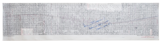 Large Lunar Map Signed by Alan Bean, Lunar Module Pilot for Apollo 12