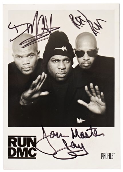Run-DMC Photo Signed by All Three from 1996