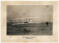 Orville Wright Signed First Flight Photo -- Uninscribed