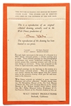 Walt Disney Signed Dye Transfer Print from ''Snow White and the Seven Dwarfs''