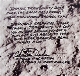 Charlie Duke Signed 20'' x 16'' Photo of the Famous Apollo 11 ''Footprint'' -- Duke Served as Apollo 11 CAPCOM and Describes the Moment When the Eagle Touched Down on the Moon