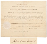 Abraham Lincoln Document Signed as President, With Full Abraham Lincoln Signature -- Lincoln Appoints a Justice of the Peace