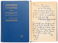 Paramahansa Yogananda Signed Copy of His Book Whispers From Eternity -- With Poetic Inscription, ...Commingle your whispers with these of mine and offer them in the temple of Silence...