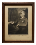 Franklin D. Roosevelt Signed Photo, Framed in Wood Taken from the White House Measuring 11.5'' x 14.25''