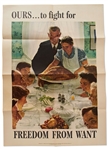 Norman Rockwell ''Four Freedoms'' Posters -- Complete Set of Four from 1943 in Near Fine Condition -- In Original ''War Poster'' Envelope from 1943