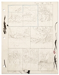 Original Hal Foster ''Prince Valiant'' Lot of Preliminary Artwork and Story Outlines -- #1790 for the 30 May 1971 Comic Strip