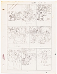 Lot of John Cullen Murphy ''Prince Valiant'' Sunday Comic Strip Artwork Plus Hal Foster Preliminary Sketch -- #1862 for Both Strip & Sketch, Dated 15 October 1972