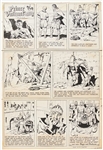 Lot of John Cullen Murphy ''Prince Valiant'' Sunday Comic Strip Artwork Plus Hal Foster Preliminary Sketch -- #1942 for Both Strip & Sketch, Dated 28 April 1974