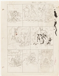 Lot of John Cullen Murphy ''Prince Valiant'' Sunday Comic Strip Artwork Plus Hal Foster Preliminary Sketch -- #1942 for Both Strip & Sketch, Dated 28 April 1974