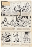Lot of John Cullen Murphy ''Prince Valiant'' Sunday Comic Strip Artwork Plus Hal Foster Preliminary Sketch -- #1943 for Both Strip & Sketch, Dated 5 May 1974