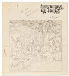 Original Hal Foster ''Prince Valiant'' Lot of Preliminary Artwork and Story Outlines -- #1950 for the 23 June 1974 Comic Strip